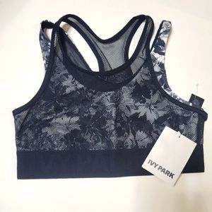 🆕Ivy Park Logo elastic mesh  Back Sports Bra Size Large